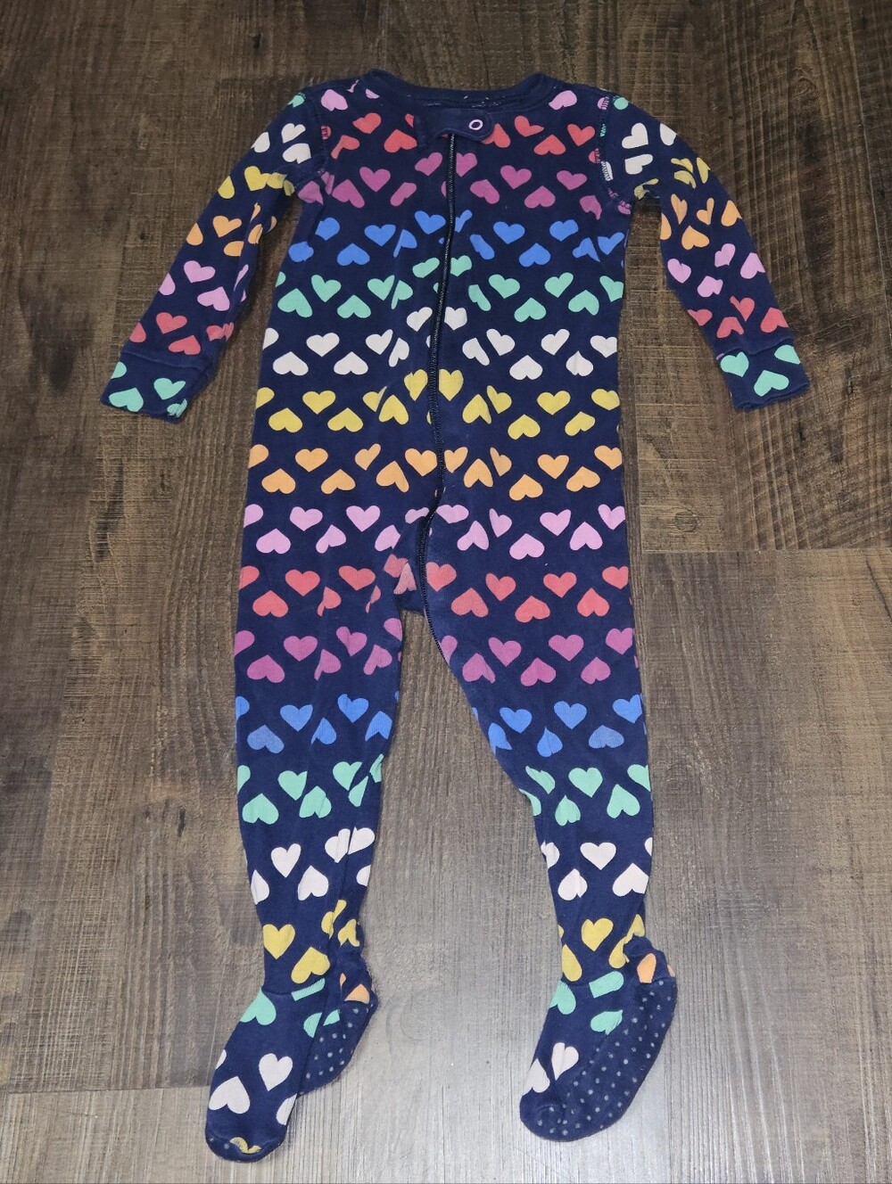 Primary Rainbow Heart Footie